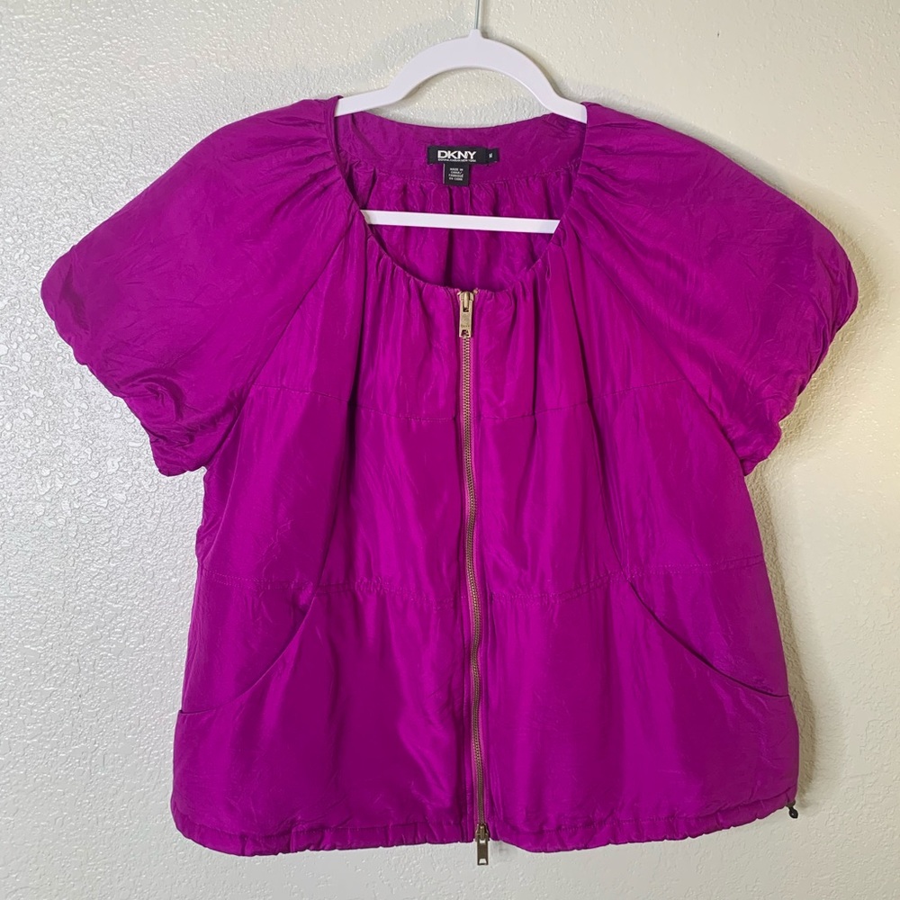 DKNY magenta zipper jacket